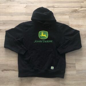 John Deere Black Hoodie with Green Logo